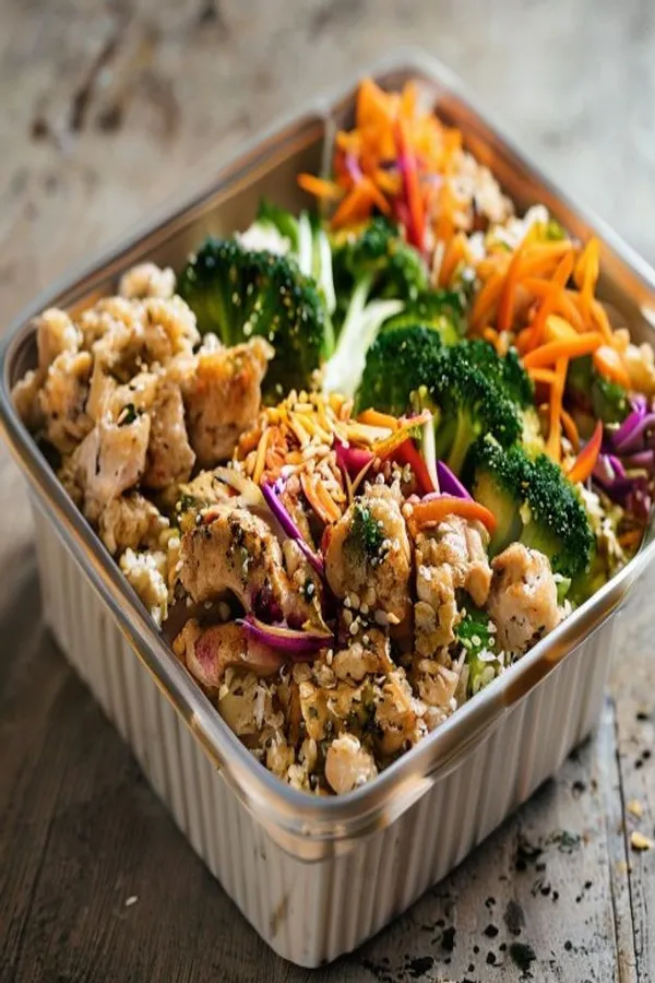 10-Minute High-Protein Spicy Peanut Chicken Bowls