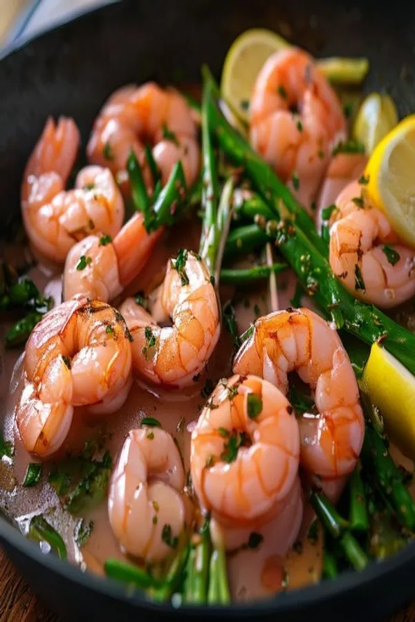 15-Minute High-Protein Garlic Butter Shrimp and Asparagus Skillet