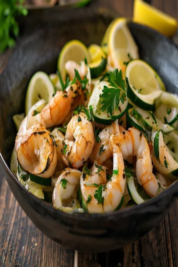 15-Minute High-Protein Garlic Butter Shrimp and Zoodles