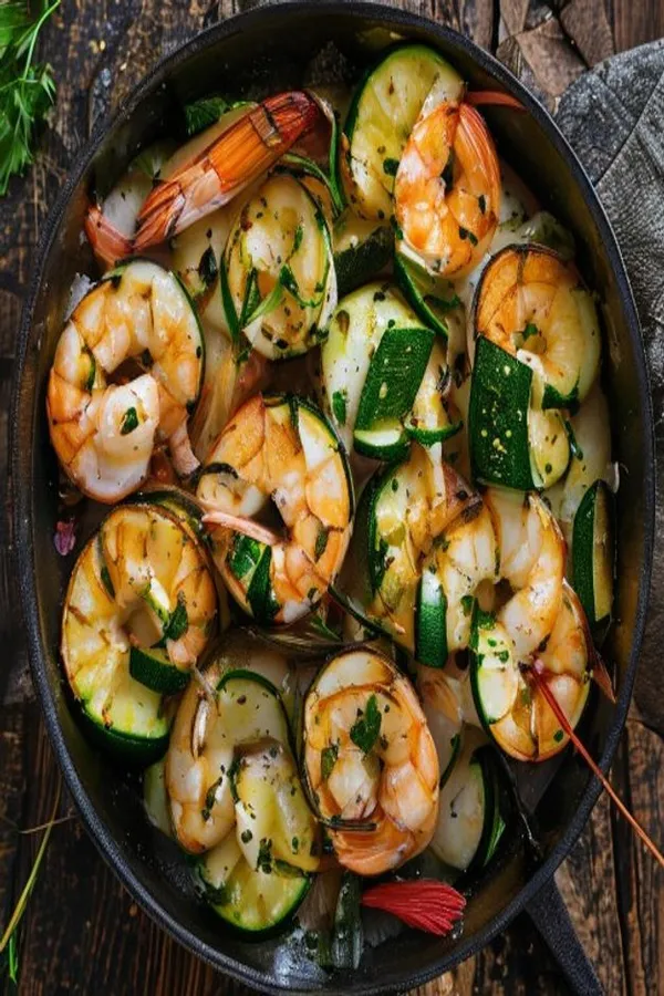 15-Minute High-Protein Garlic Butter Shrimp and Zucchini Skillet