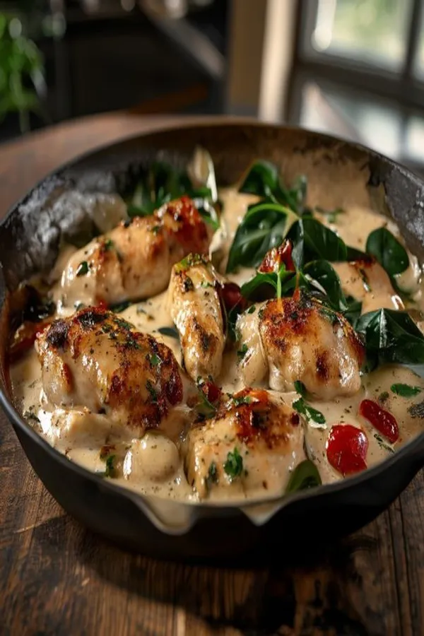 20-Minute Creamy Garlic Tuscan Chicken (High Protein)
