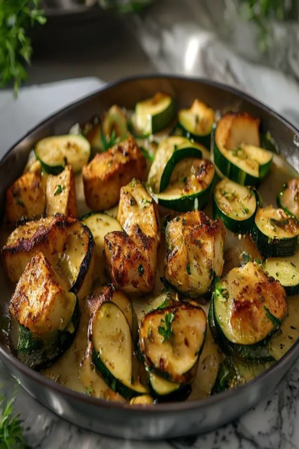 High-Protein Garlic Butter Chicken and Zucchini Skillet
